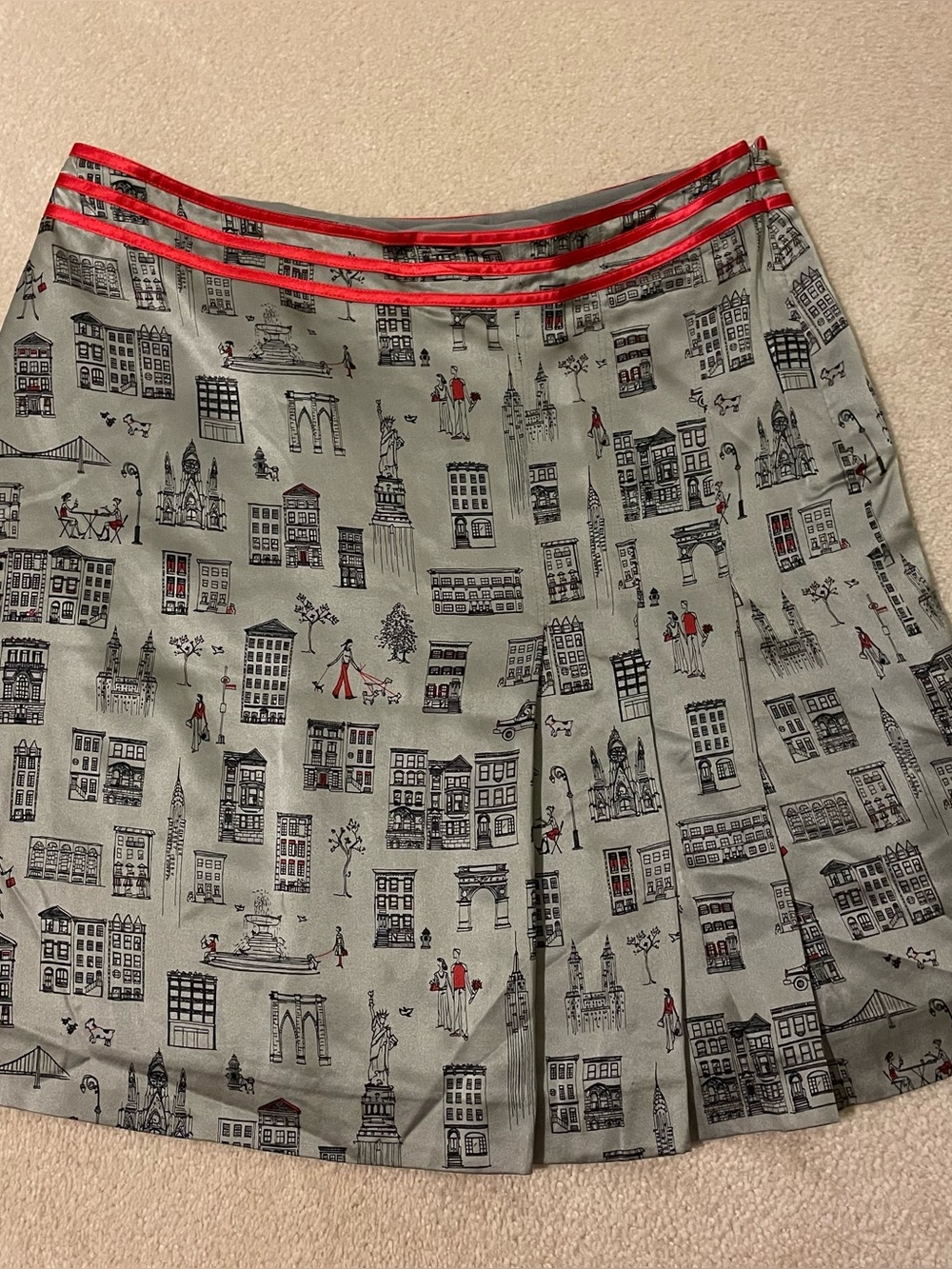 DKNY city vintage 100% silk art to wear mini skirt petite 10 EUC